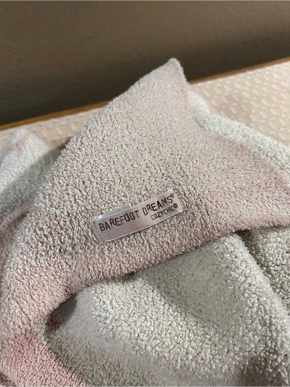 Barefoot dreams cozy chic pink baby abc blanket
